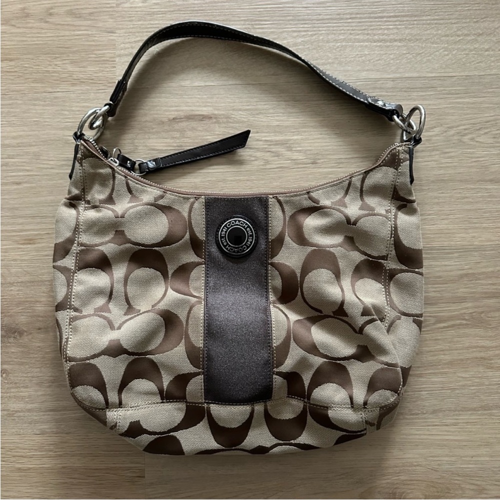 Coach logo canvas bag with dust bag